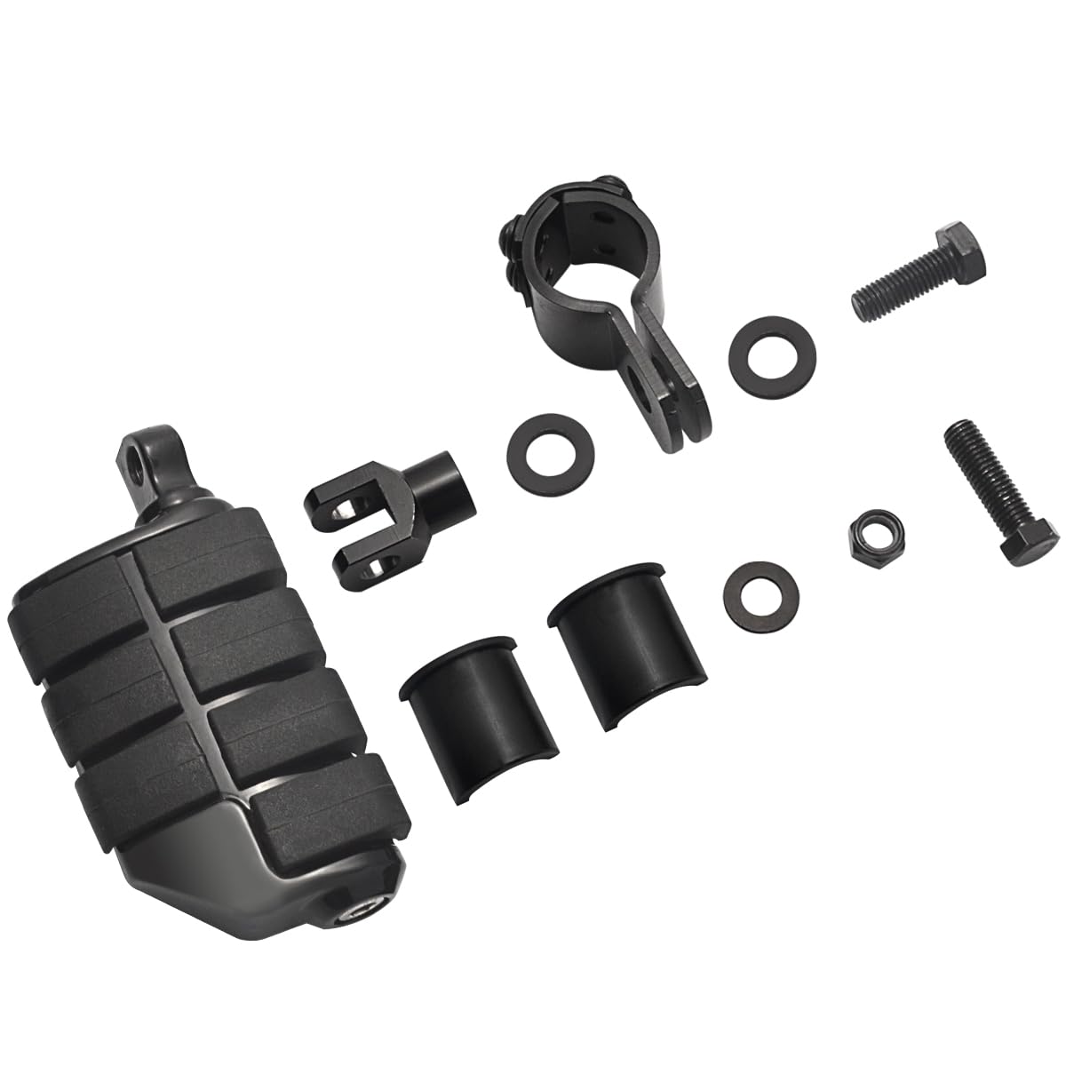 Fovplue 1'',1.25'',1 1/3'' Highway Footpegs, Adjustable Highway Peg W/ 3-Piece Clamp For Harley Touring Softail Dyna Sportster H