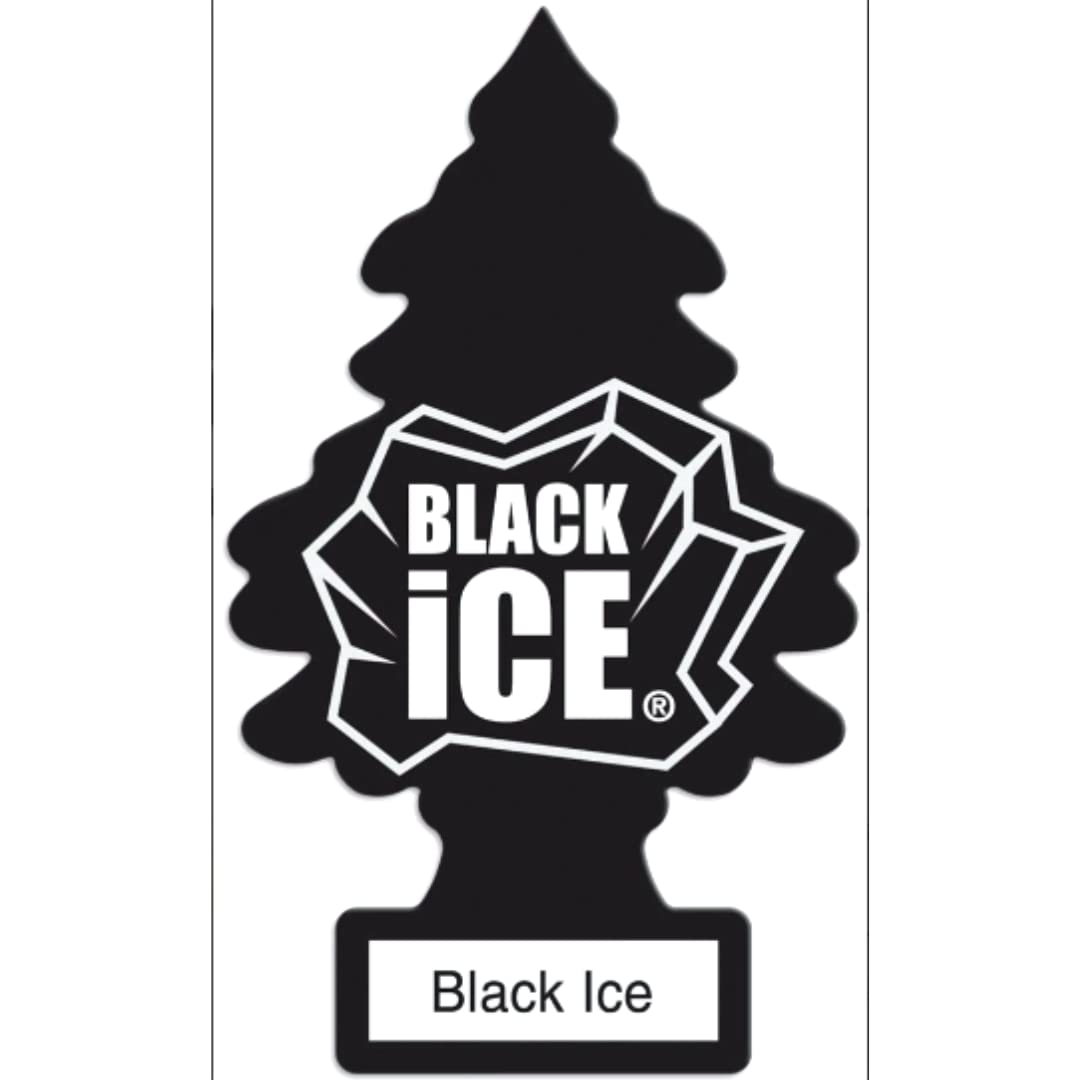 Little Trees Car Air Freshener | Hanging Paper Tree For Home Or Car | Black Ice | 3 Pack