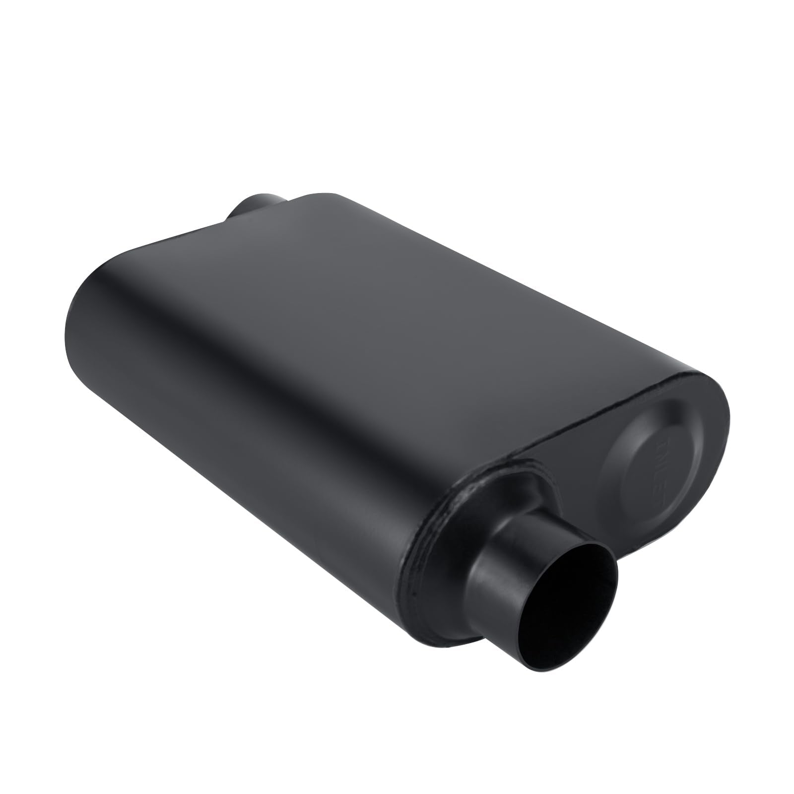 TECTRUC Muffler 2 Chamber 2.5'' Universal Mufflers Performance Exhaust Muffler 2.5 inch,Aggressive Deep Sound,Black(2.5'' offset
