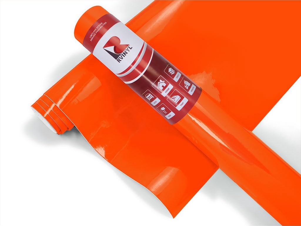 3M 1080 Series VCW17074 Satin Neon Fluorescent Orange - 5ft x 6ft - Dual Cast Car Wrap Vinyl Film - Controltac Air Release Adhes