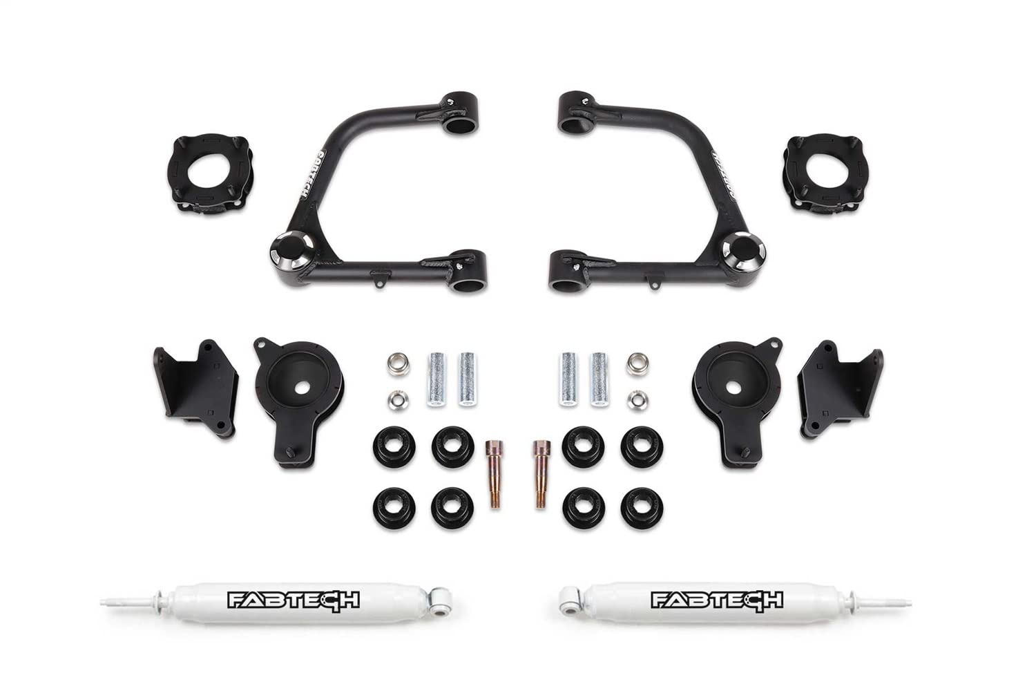 Fabtech 3 Uca Kit W/Uniballs & Fr Shk Spcrs & Rr Air Bag Spcrs & Rr Perf Shocks 2022 Tu K7089