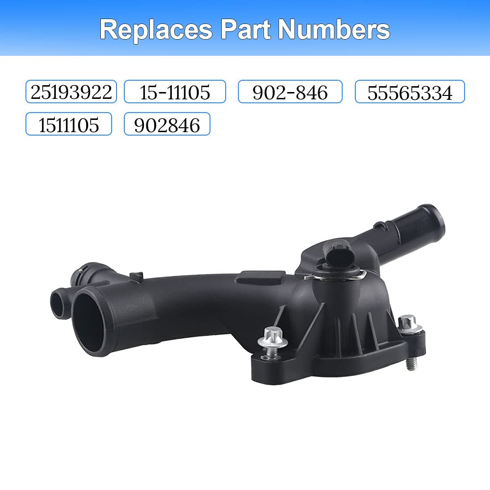 Wmphe Engine Coolant Thermostat Housing Water Outlet With Sensor Compatible With Chevy Cruze, Sonic, Trax And Buick Encore 1.4L Replaces 25193922, 15-11105, 902-846, 55565334, 1511105, 902846