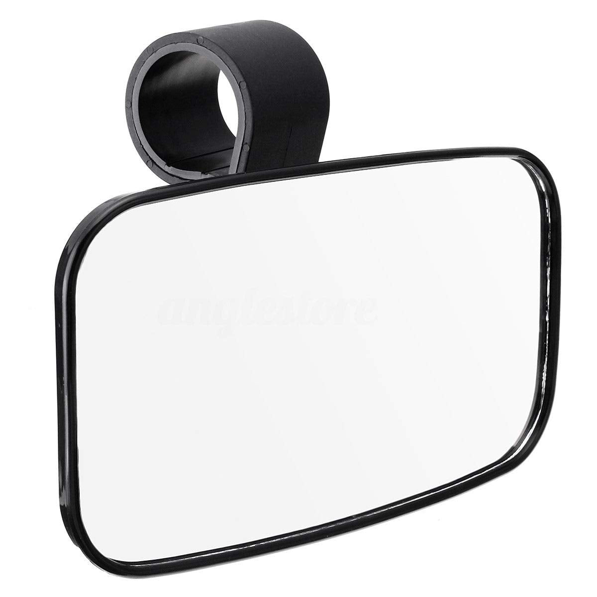 Spauto Utv Rear View Mirror - High Impact Abs Housing And Multi Clamps With Shatter-Proof Tempered Glass Mirror For Polaris Rang