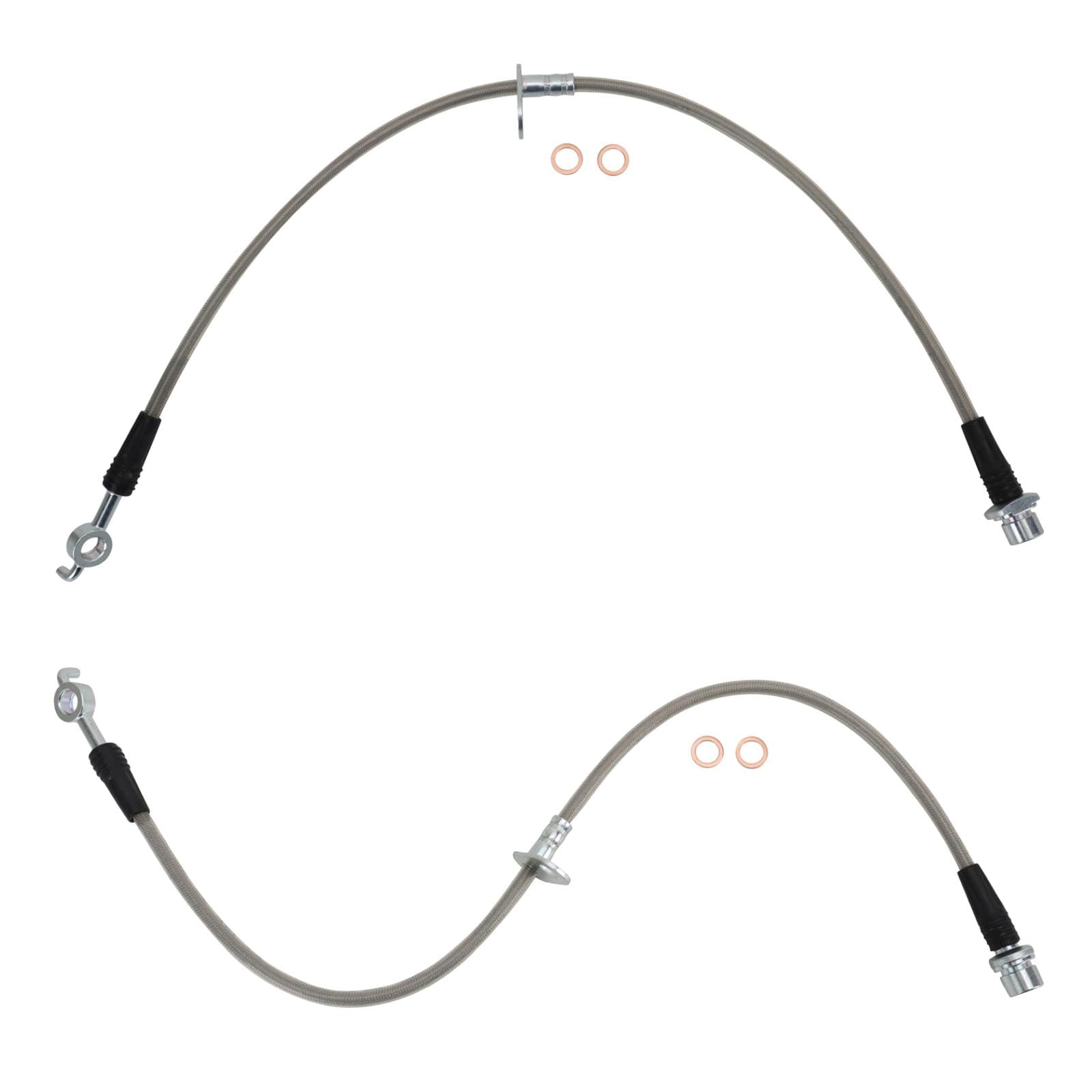 Trq Front Performance Brake Hose Set Compatible With 2003-2008 Toyota Corolla 2004-2009 Prius