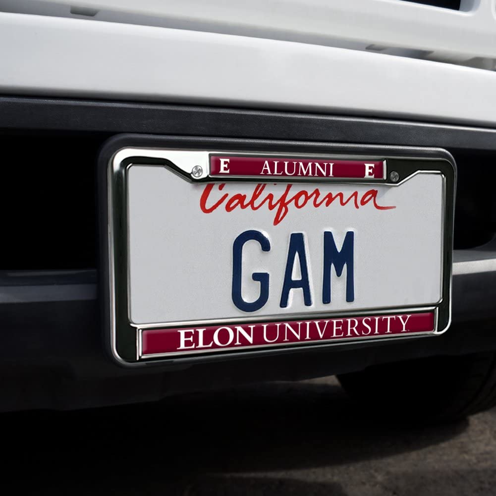 GRAPHICS & MORE Full Size Metal License Plate Frame - Elon University Alumni - One Size