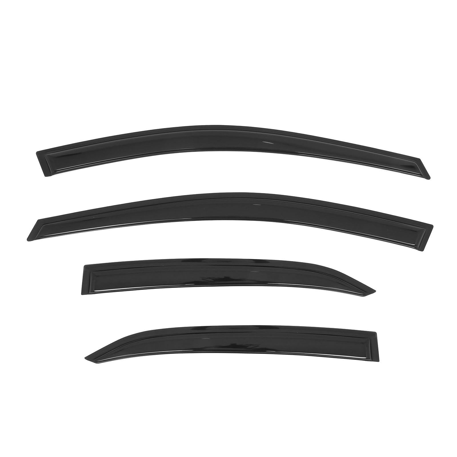 Ikon Motorsports Tape On Window Visors Compatible With 2018-2024 Toyota Camry, Acrylic Slim Style Smoke/Tinted Rain Guards, Side