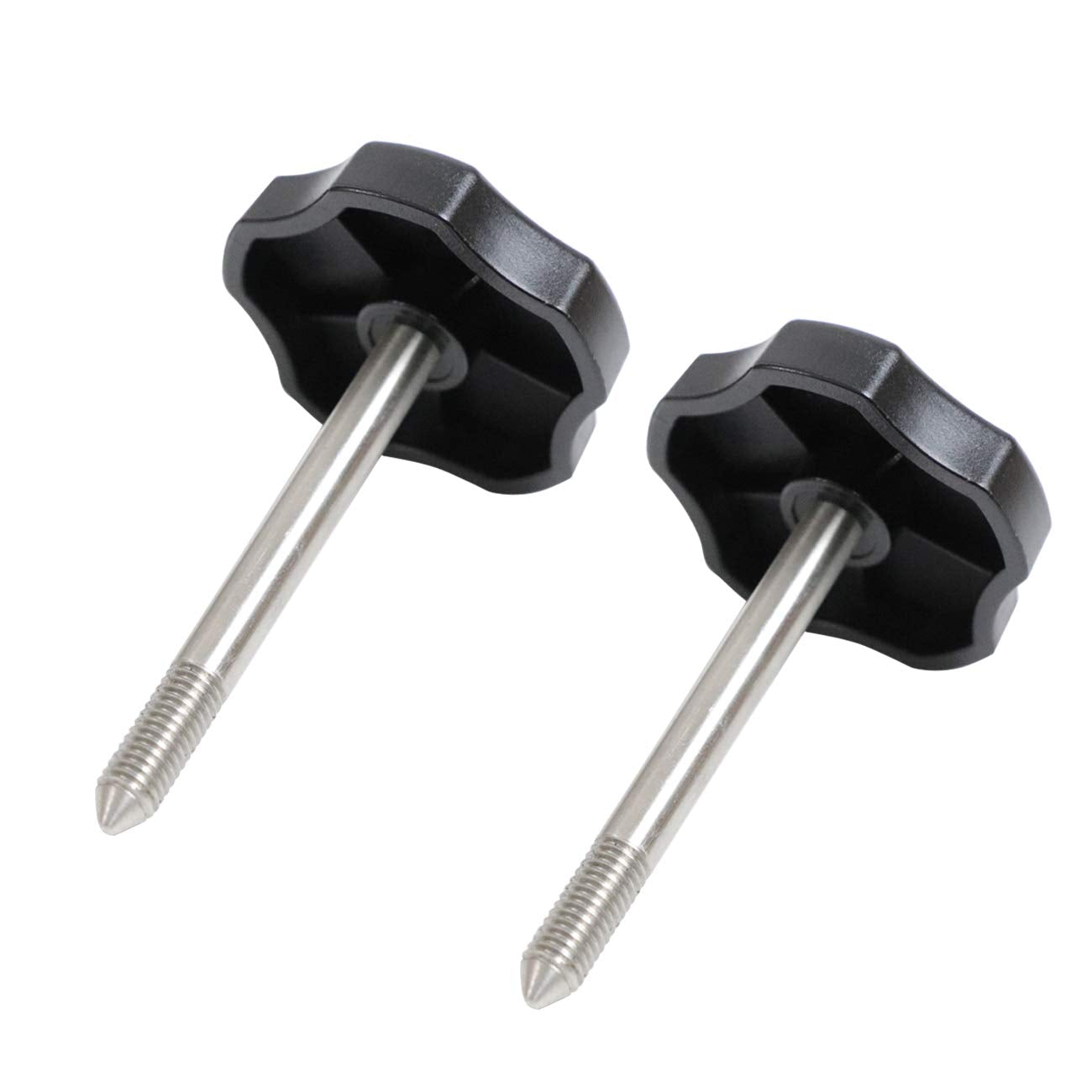 Kolemo 2 Pcs Soft Top Window Frame Knobs With Pin Compatible With For 1997-2018 Jeep Wrangler Tj Jk 2004 2005 2006 2007 2008 2009 2010 2011 2012 2013 2014 2015 2016 2017 Door Surround Knob Screws Kit