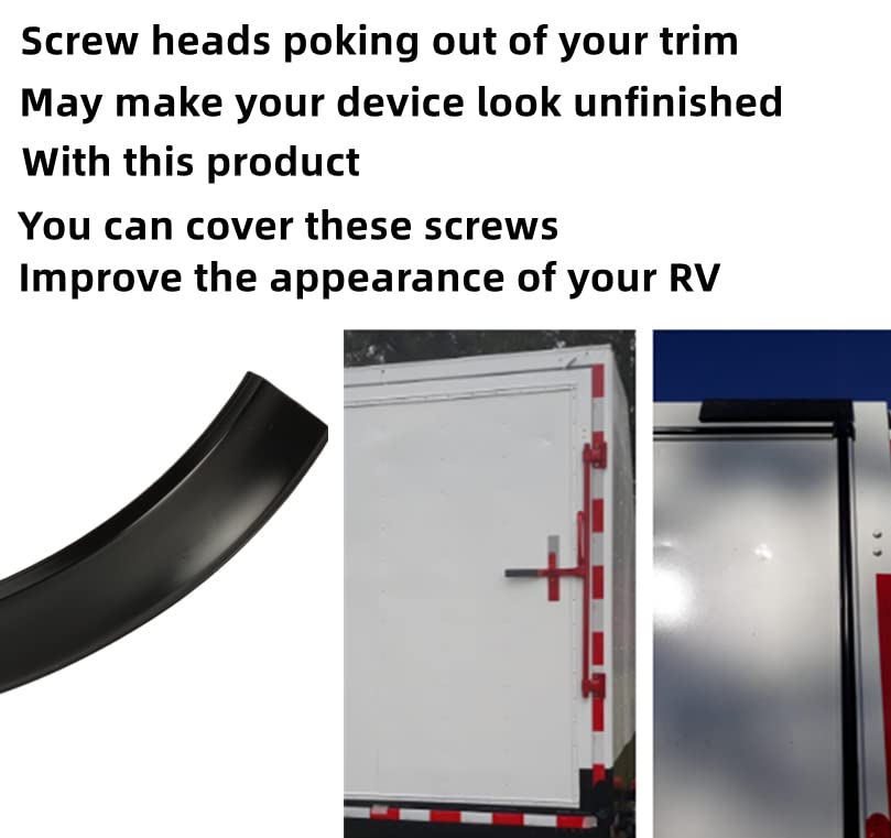 1'' Rv Vinyl Trim Molding Insert Black,For Rv Camper Travel Trailer Screw Cover Gutter Corner Channel Outside Seam Roof Edge Tra
