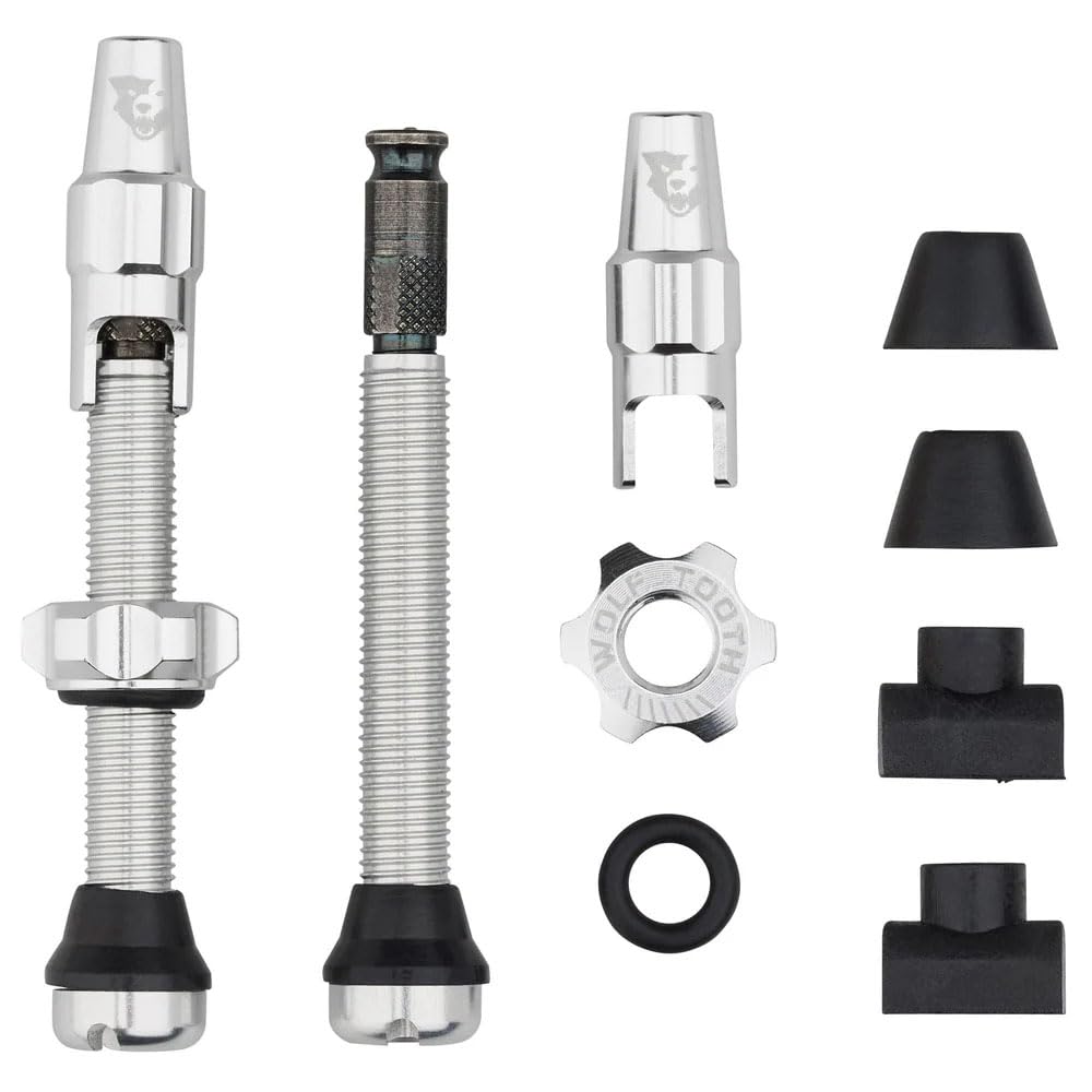 Wolf Tooth Tubeless Valve Stem Kit for Clik Valve - 44mm Raw Silver