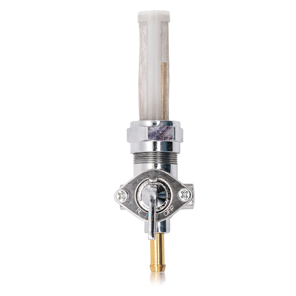 Onegercn 1975-2006 Harley Davidson 22mm Filtered Petcock STRAIGHT OUTLET Fuel Shut Off Valve - For Use with 1/4'' ID Fuel Hose -