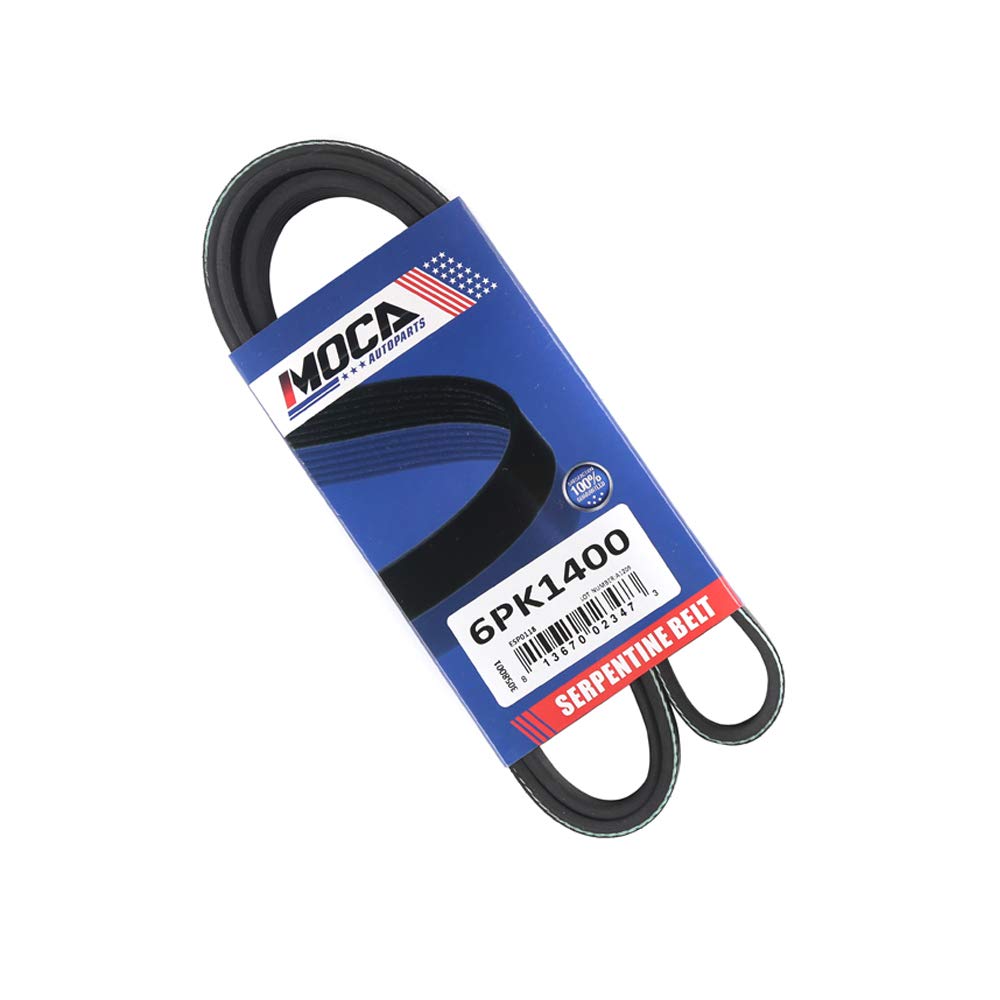 MOCA EPDM 6PK1400 Belt Compatible with 2006-2007 for Mercury Mariner 2.3L & for Mazda Tribute & for Dodge Stratus & for Ford Esc