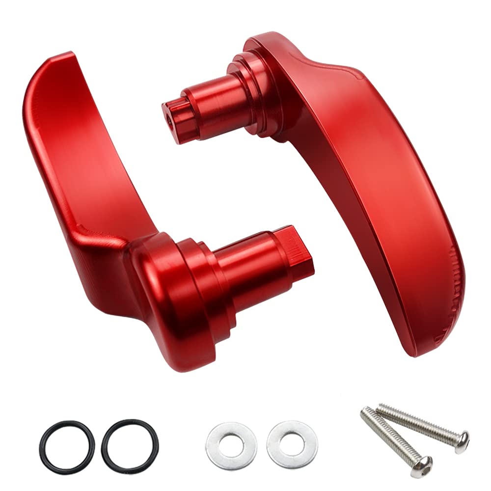 Mdpromcp Saddle Bag Latch Lever - Saddle Bag Lid Lifters Aluminum Compatible With Harley Davidson 2014-2024 Street Glide Road King Special Road Glide Special Ultra Limited With Hard Bags (Red)
