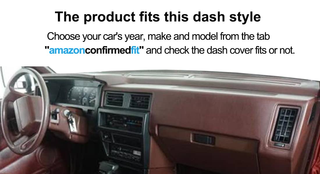 Dash Cover Mat Custom Fit For Nissan Pathfinder D21 Hardbody Pickup Truck 1986-1993, Dashboard Cover Pad Carpet Protector (Black