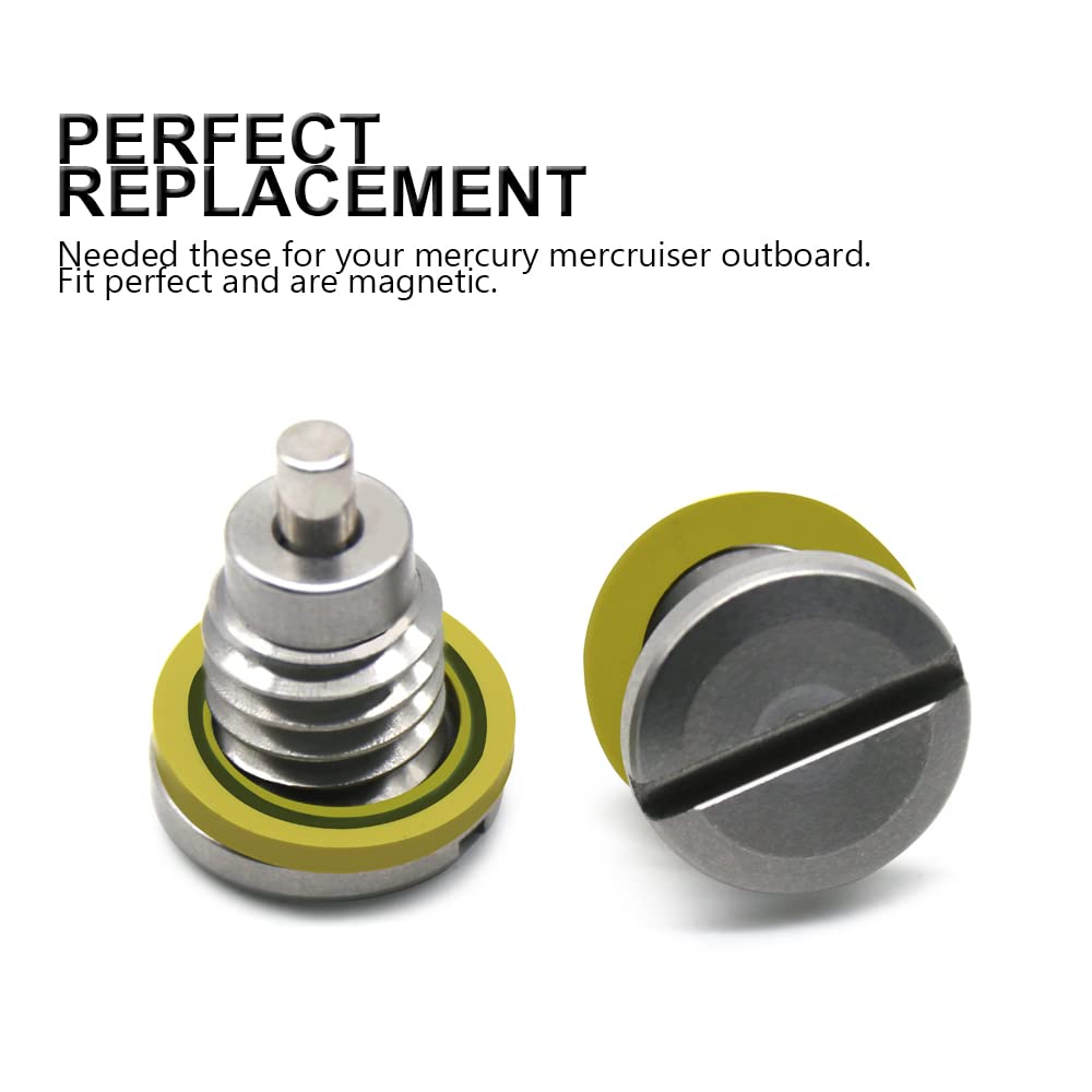 Marine Magnetic Outdrive Gear Case Drain Plug, Screw With Gasket Replace 22-8M0058389, Lower Unit Gear Lube Drain Fill Hole Scre