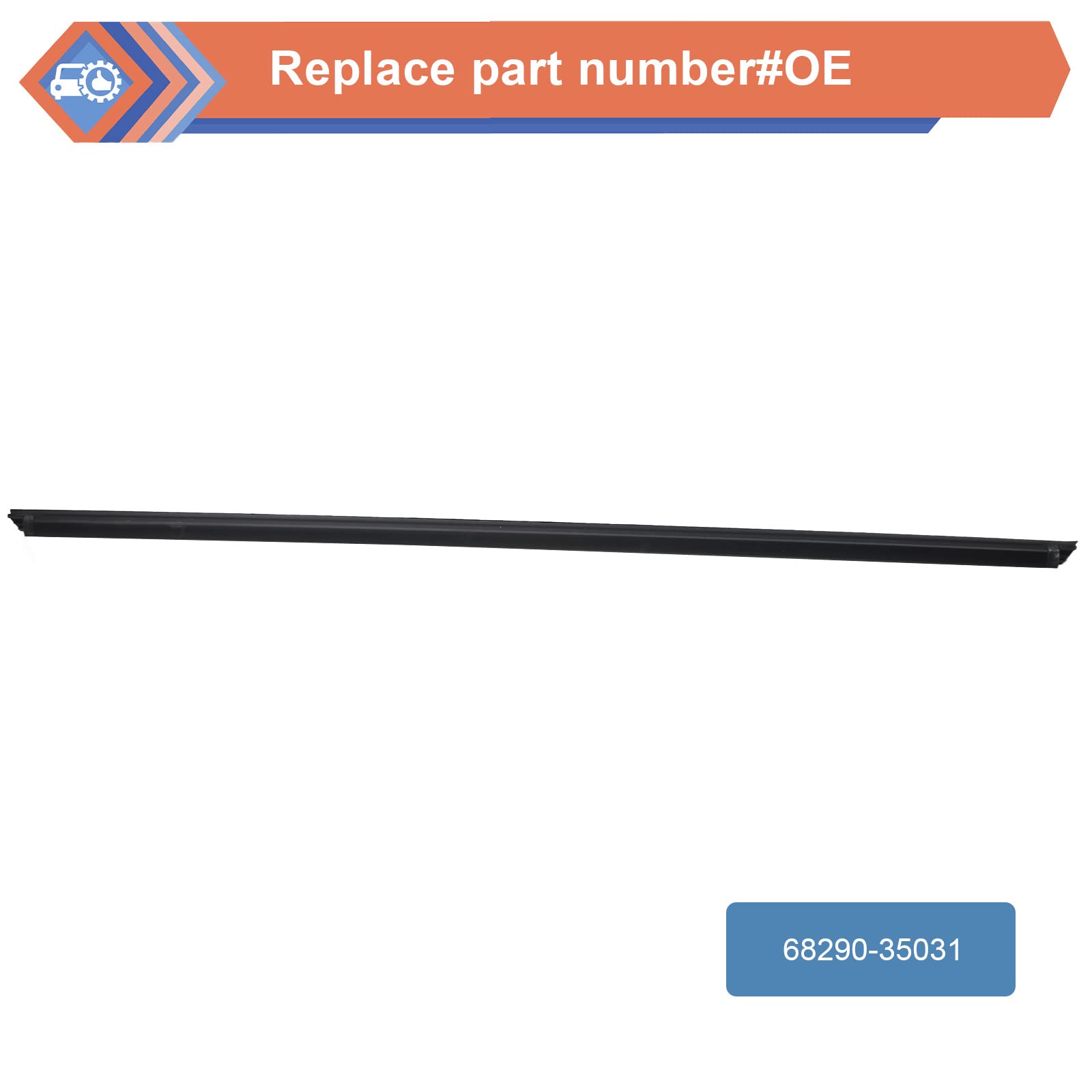 Zonfant Rear Liftgate Tailgate Trunk Back Hatch Car Outer Door Window Glass Belt Molding Weatherstrip Seal Compatible With Toyota Vehicle 2003-2009 4Runner, Replace#68290-35031