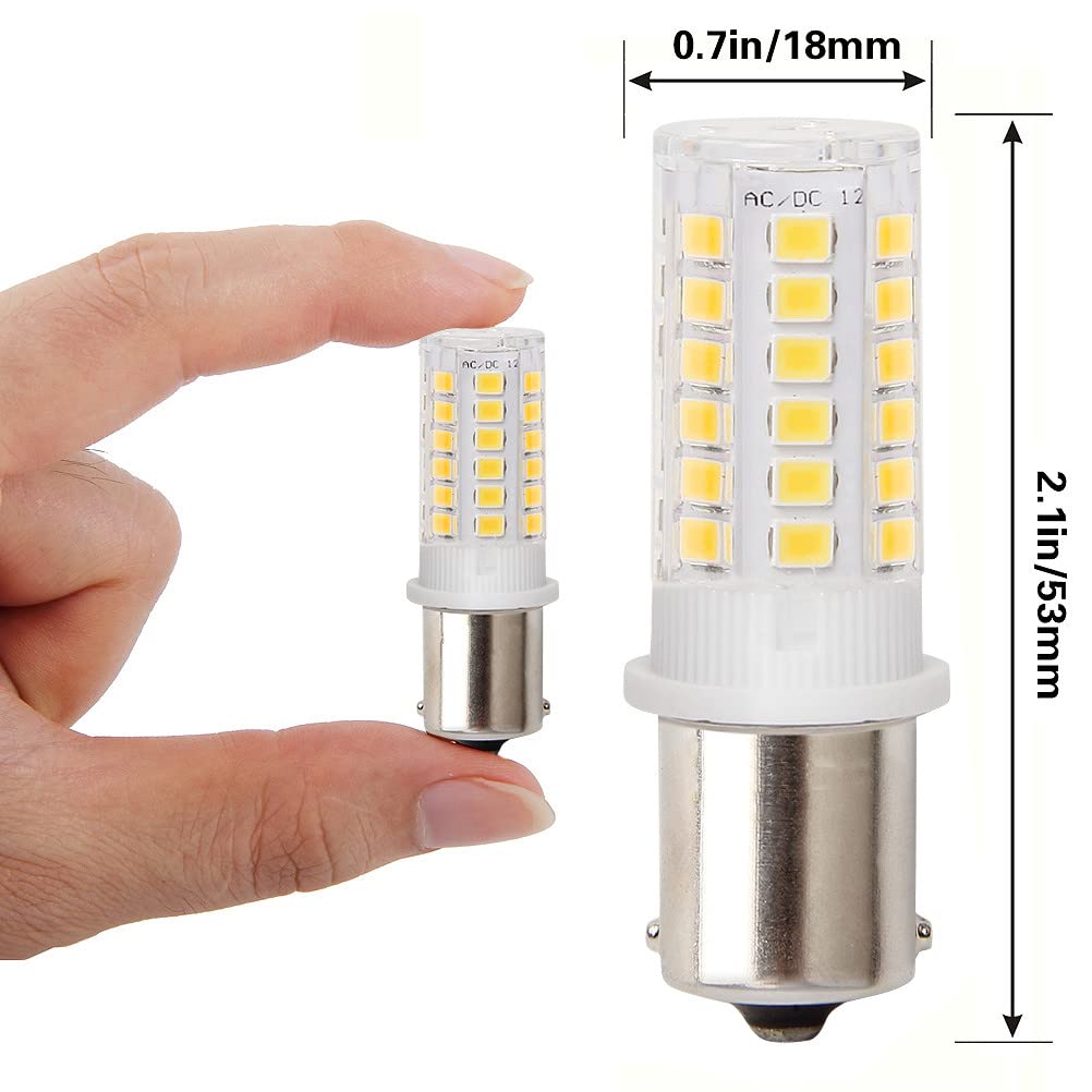Hryspn 4Pcs Ba15S Led Bulb P21W 12V 24V, 1141 Led Bulb Bayonet Single Contact Base For Rv Camper Trailer Boat Trunk Interior Lights, Warm White 3000K