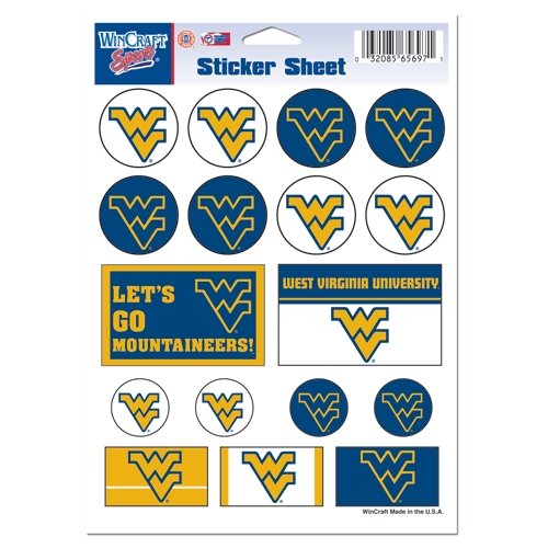 WinCraft NCAA West Virginia University Vinyl Sticker Sheet, 5' x 7'