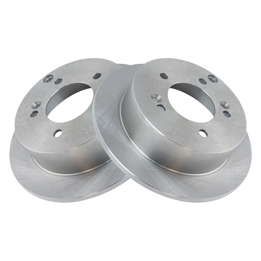 Trq Rear Brake Rotors Set Solid Compatible With 2006-2010 Hyundai Sonata 2005-2009 Tucson 2001 Xg300 2002-2005 Xg350 Kia Optima