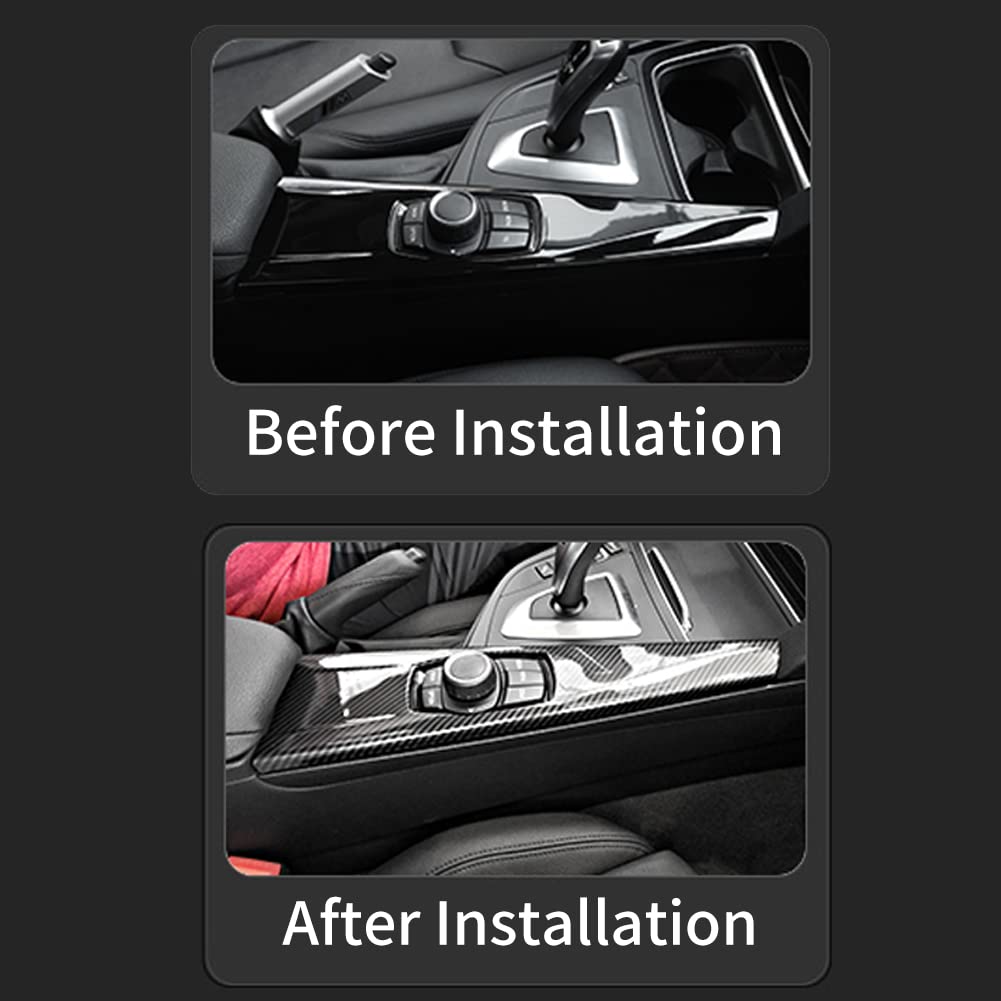 Carbon Fiber Interior Trim, Keenso Interior Multimedia Panel Cover Trim Sticker for 3 Series F30 F34 4 Series F33 F36