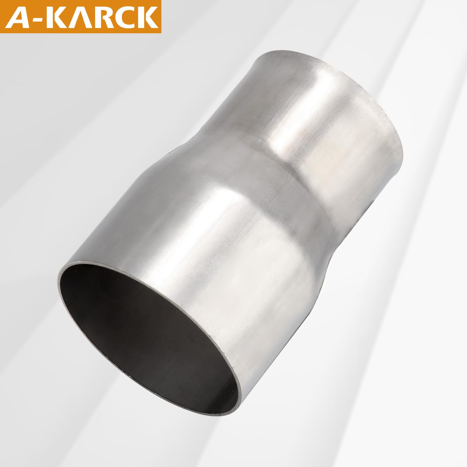A-KARCK Stainless Steel Exhaust Adapter 2'' ID to 2.5'' OD, Engine Exhaust Pipe Reducer 3.6'' Overall Length