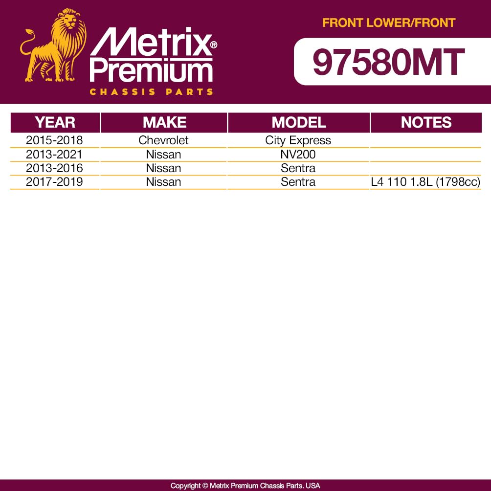 Metrix Premium Chassis Parts - 4 Pc Front Lower Control Arm & Front Sway Bar Stabilizer End Link Kit Fits 15-18 Chevrolet City E