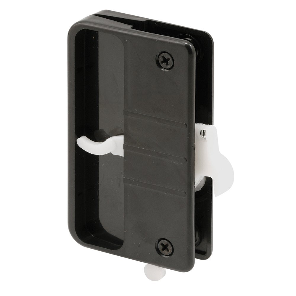 Slide-Co 12324 Screen Door Latch and Pull with Security Lock, Black Plastic (Single Pack)