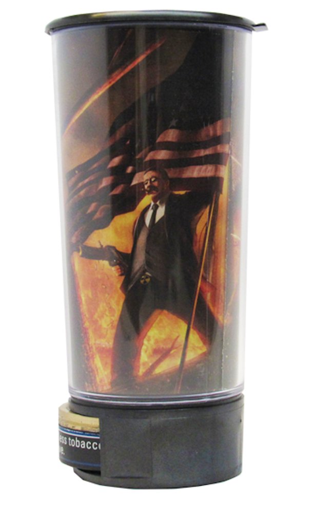 Teddy Roosevelt By Spit Bud - The Ultimate Spittoon For Chew - Portable Dip & Snuff Cup With Lid, Pop Tab, Spill-Proof Funnel - 