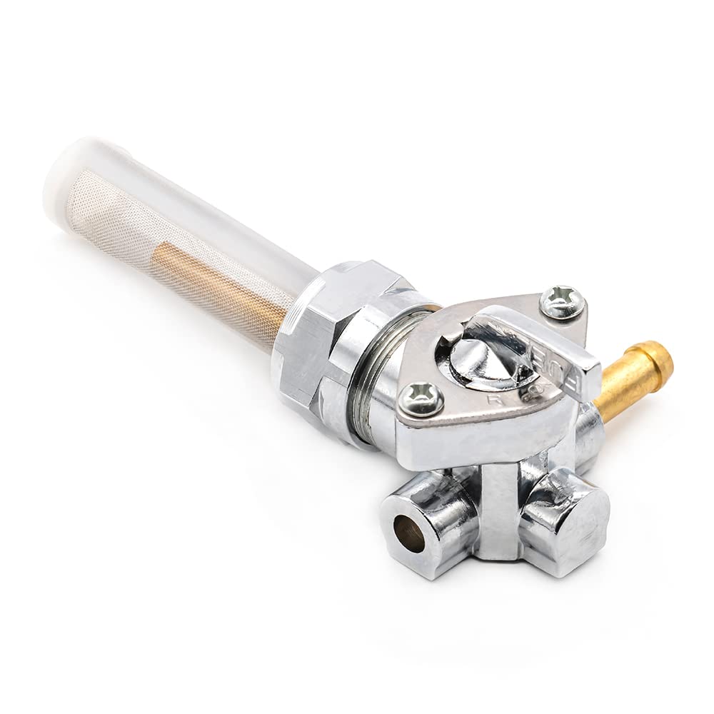 Onegercn Fuel Valve Petcock with Shut Off Valve Fit for Harley Sportster Big Twin 1975-2006 Replace 62168-81, For 1/4'' ID Fuel
