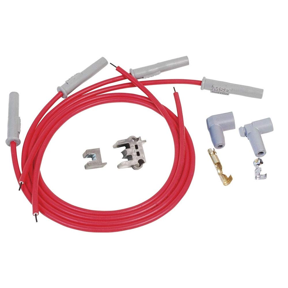 MSD 31159 Super Conductor Spark Plug Wire Set 4 Cyl Multi-Angle Plug, Socket/HEI