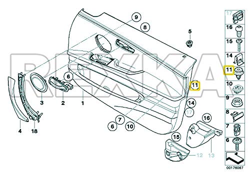 Rexka 20Pcs Door Trim Panel Trunk Lid Headliner Retainer Clip Compatible With Bmw E46 E90 F30 X5 X3 E60 51-41-8-224-768 51418224