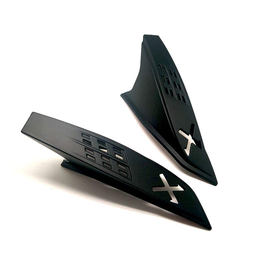 1Storm Motorcycle Modular Flip Up Dual Visor Full Face Helmet Decoration Matt Black Horn Wing