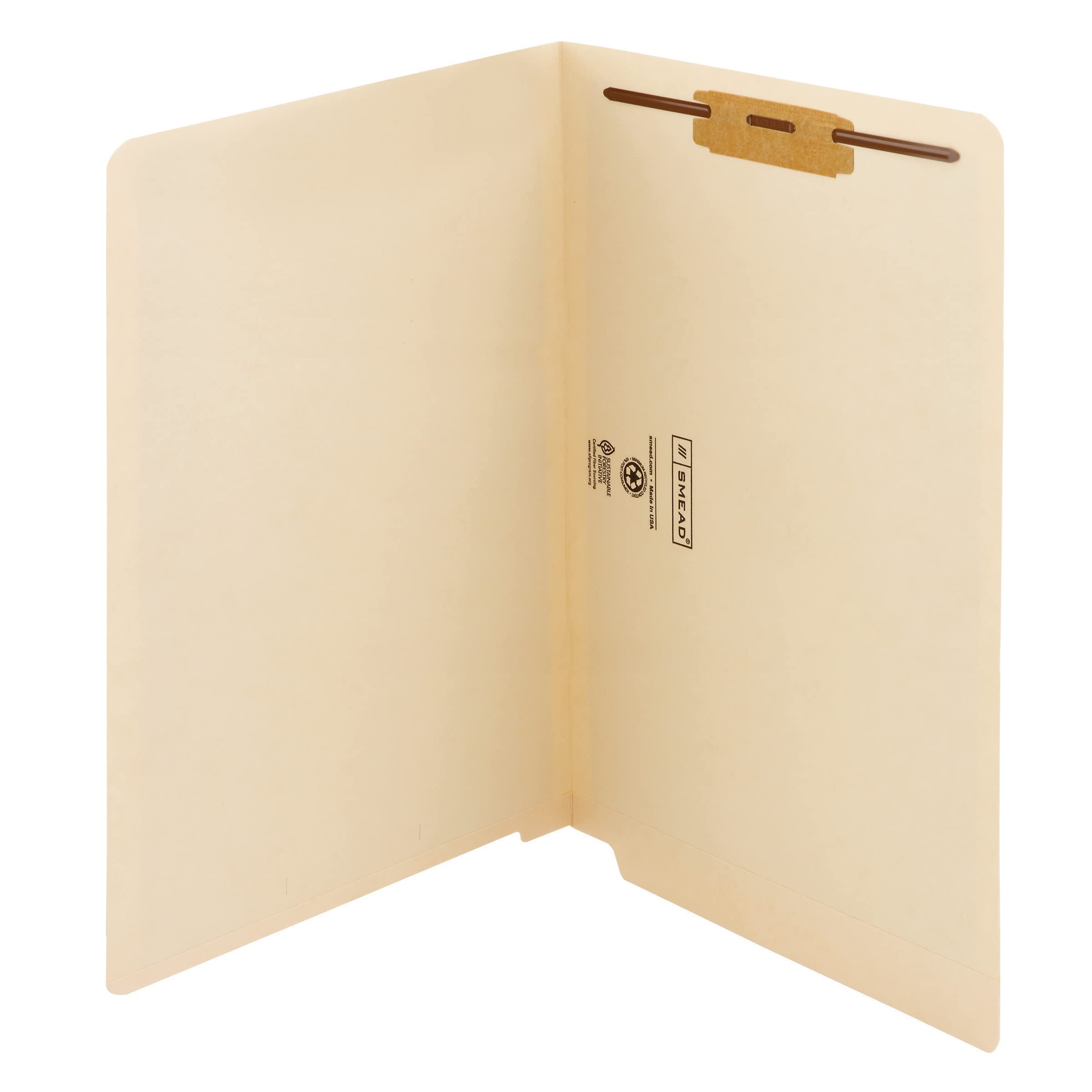 Smead End-Tab Straight Cut File Folder W/Fasteners