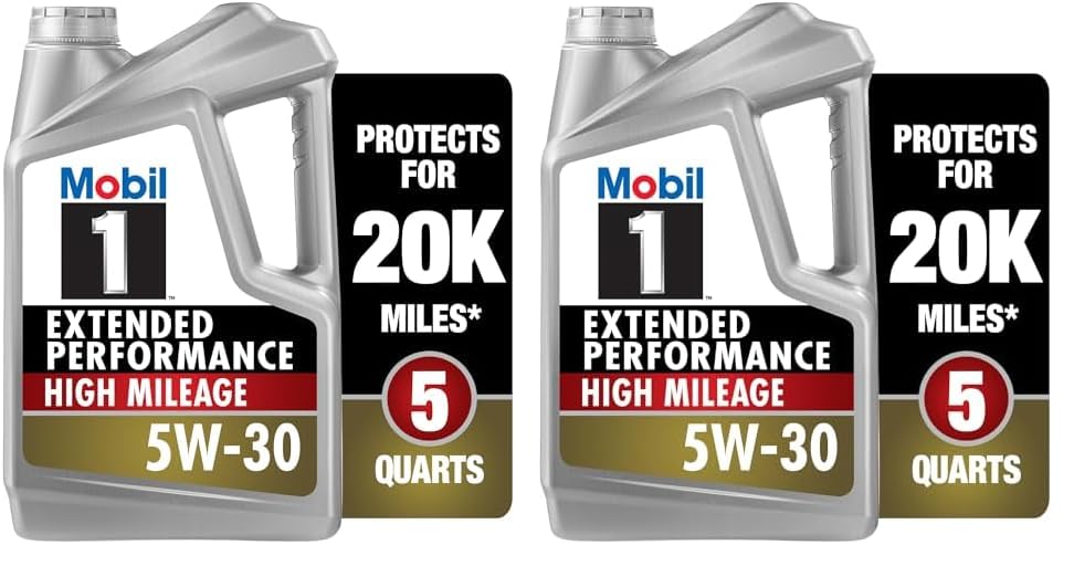 Mobil 1 Extended Performance High Mileage Full Synthetic Motor Oil 5W-30, 5 Quart (Pack Of 2)
