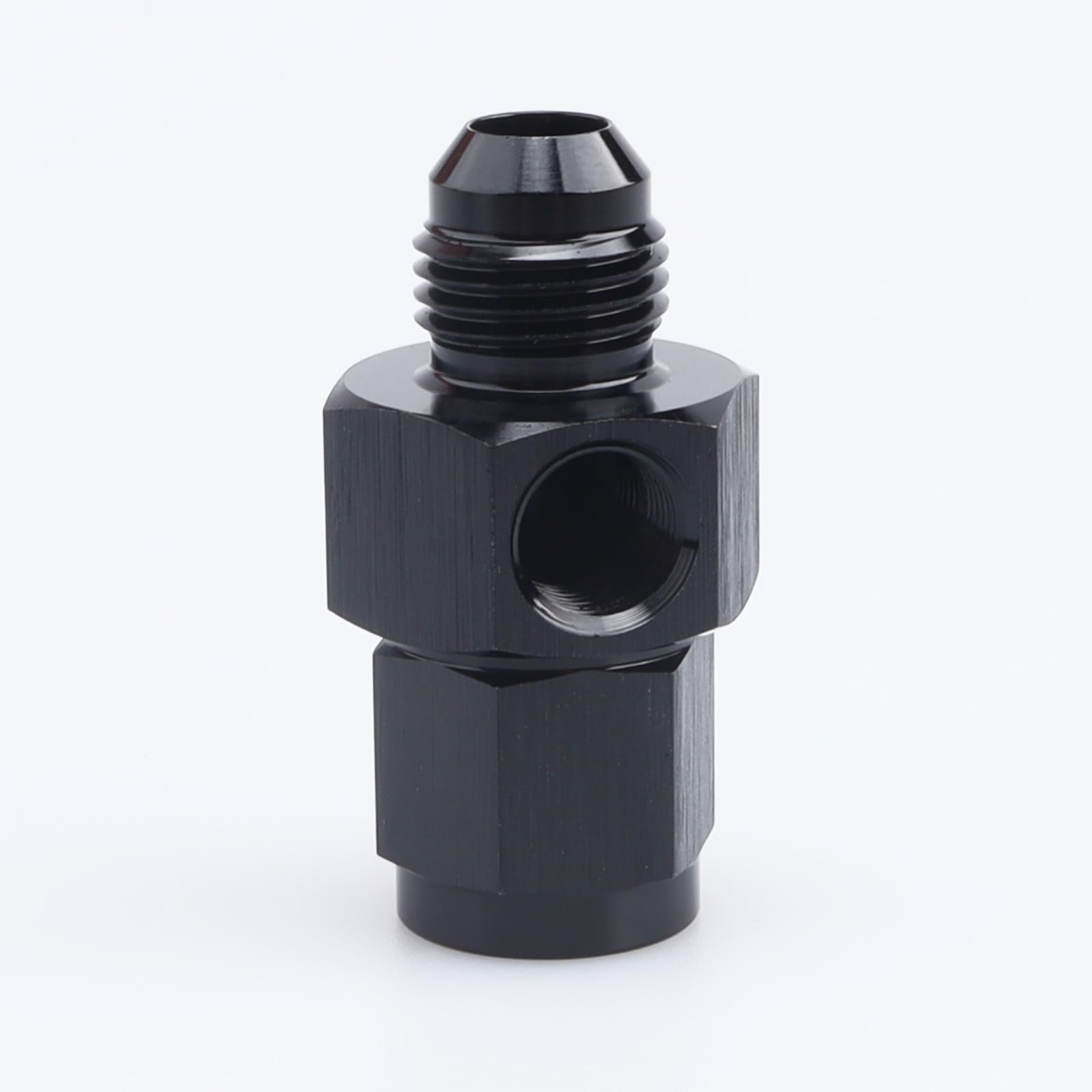 AC PERFORMANCE Black Aluminum Anodized -6 AN Male to Female -6 AN with 1/8'' NPT Gauge/Gage Port Hose Tube Adaptors Fitting Pres