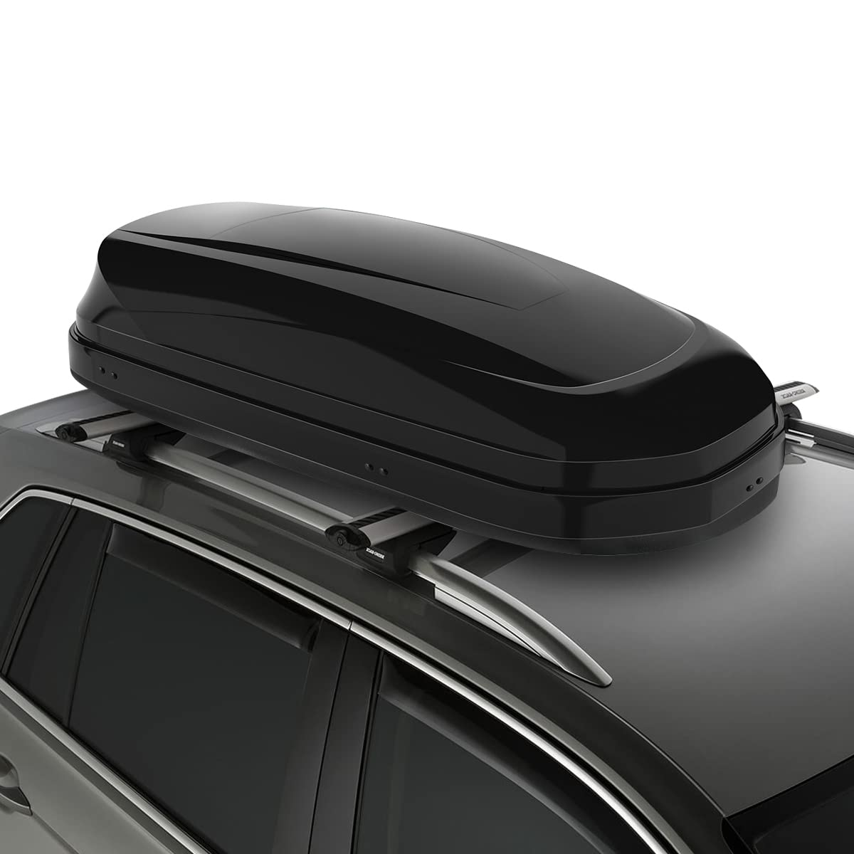 DNA MOTORING Rooftop Cargo Box Carrier Lockable Heavy Duty Car Top Storage Case, Capacity 110 Lbs, 53 L x 34 W x 15 H, 11 