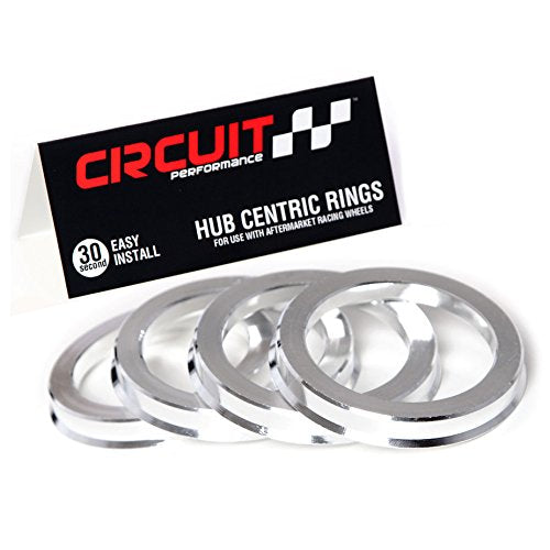 Circuit Performance 73.1Mm Od To 67.1Mm Id Silver Aluminum Hub Centric Rings
