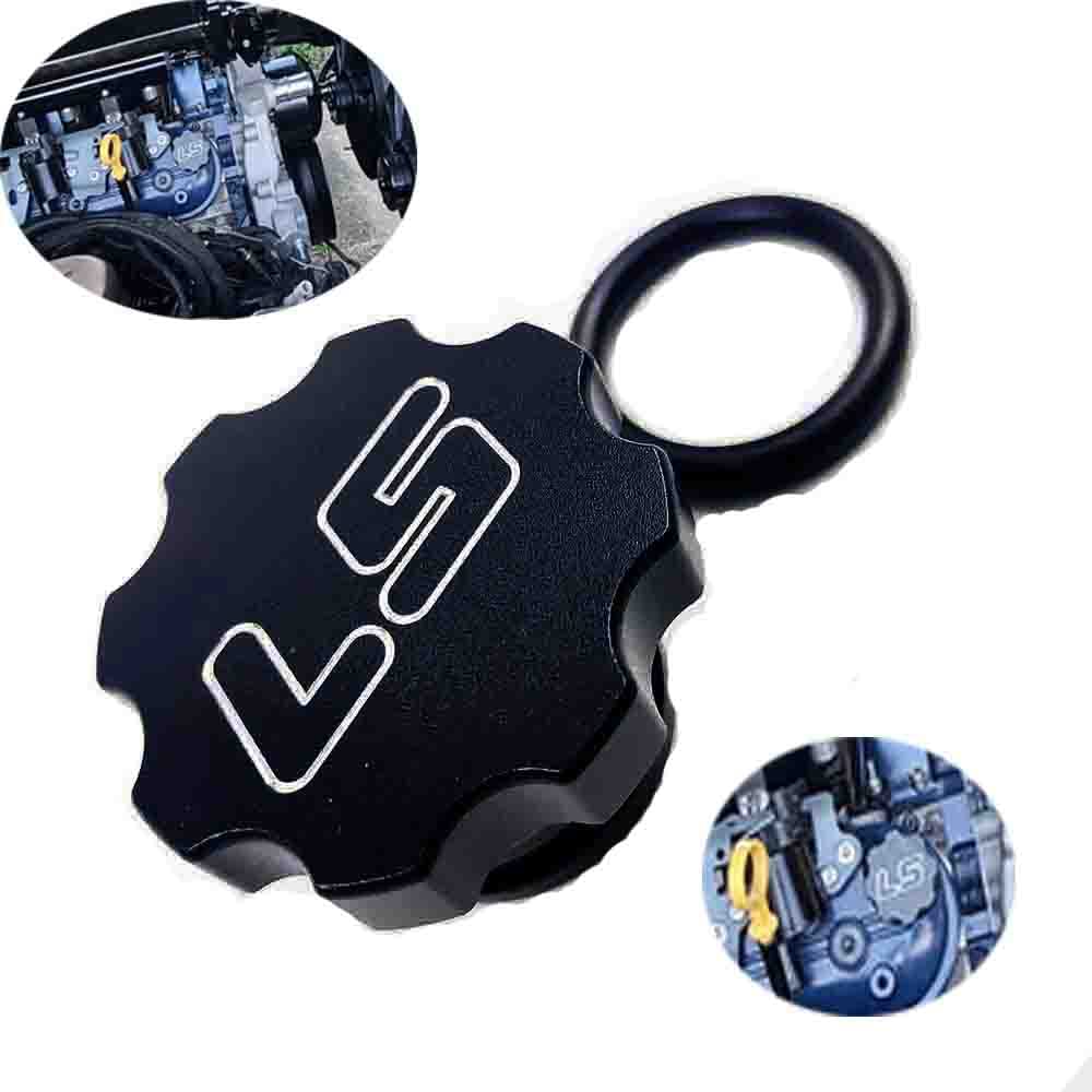 For LS Oil Cap GM oil Cap CNC Machined Billet Aluminum LS1 LS2 LSX LS swapped Black
