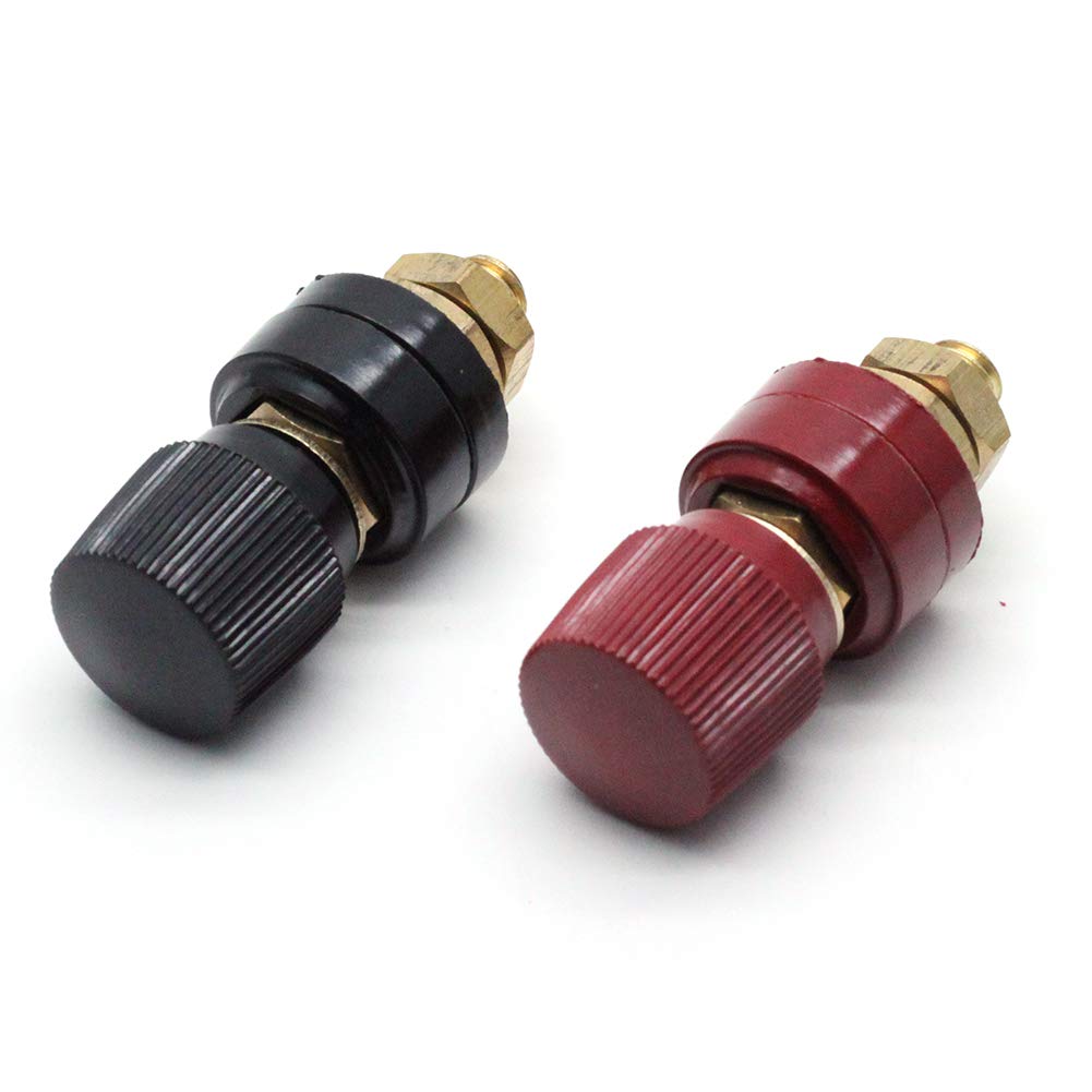 Lc Lictop 5/16” Stud Premium Remote Battery Power Junction Post Connector Terminal Kit,Pack Of 2 (8Mm Red & Black)