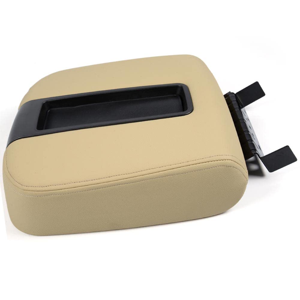 PIT66 Armrest Cover Assembly Replacement Beige Compatible with 2007-2013 Chevy Silverado 1500 GMC Sierra 1500/2007-2014 Chevy Si