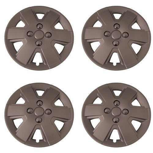 Set Of 4 Silver 15 Inch Aftermarket Replacement Hubcaps With Metal Clip Retention System - Part Number: Iwc432/15S