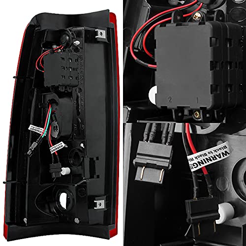 Akkon - For 2003-2006 Silverado 05-07 Silverado Hybrid Pickup Truck Red Clear V2 Led Tail Lights Brake Lamps Pair