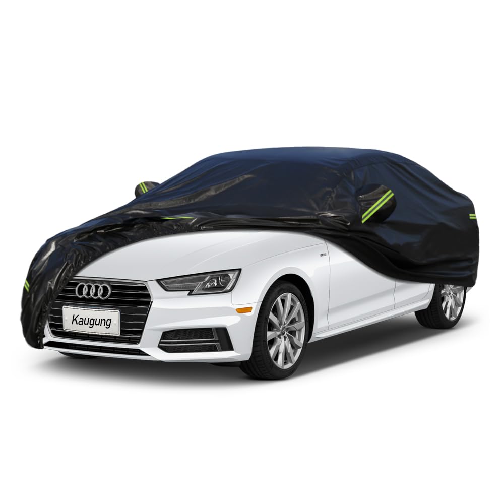 Kaugung 7 Layers Car Cover Custom Fit Audi A4 (2007-2025), Outdoor Waterproof All Weather Sun Rain Dust Snow Protection With Zip