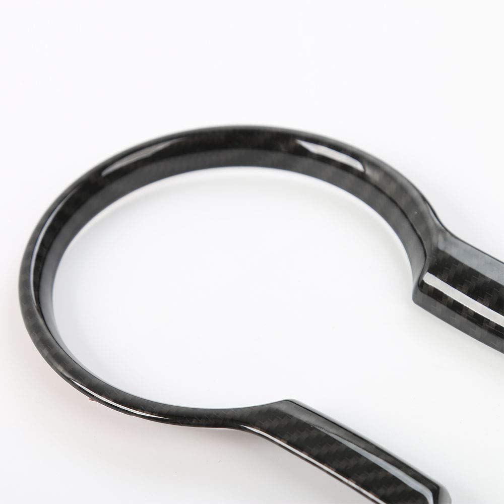 CheroCar Cup Holder Cover Frame Trim for Ford Mustang 2015-2020, Interior Accessories (Carbon Fiber Grain)