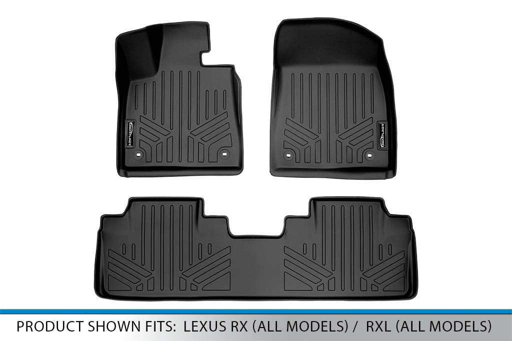 Maxliner Custom Fit Floor Mats 2 Row Liner Set Black Compatible With 2016-2022 Lexus Rx (All Models) / 2018-2022 Rxl (All Models