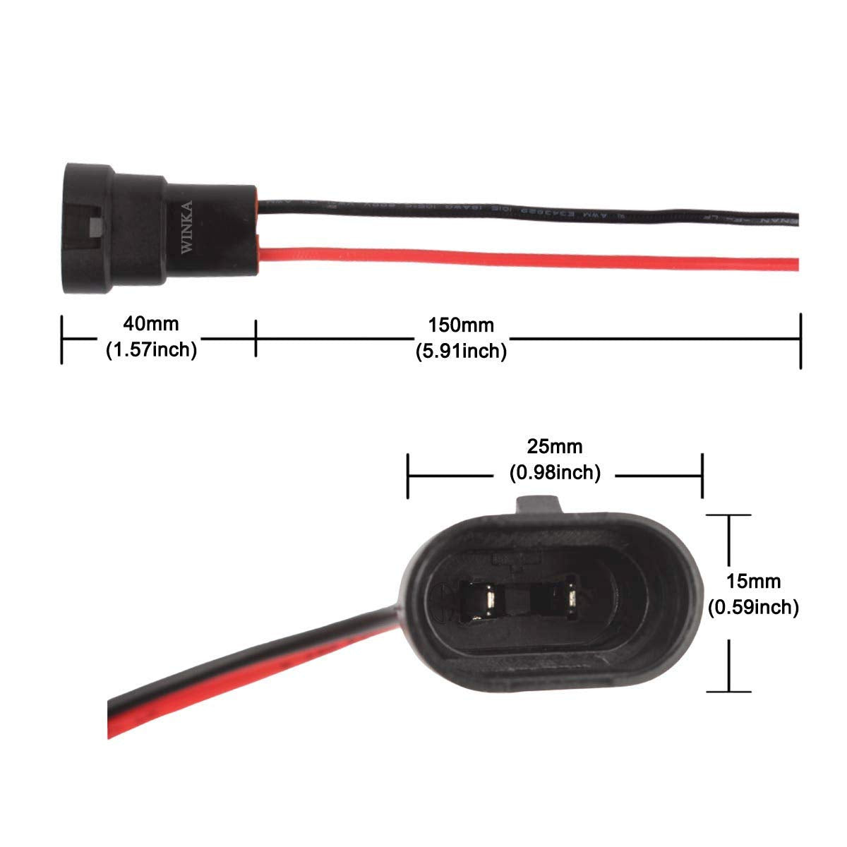 Winka 9005/9006/H10 Male Adapter Wiring Harness Sockets Pre-Wired Connector Plug Socket For Car Fog Light