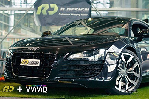Black High Gloss Realistic Paint-Like Microfinish Vinyl Wrap Roll With Vvivid Xpo Air Release Technology (6Ft X 5Ft)
