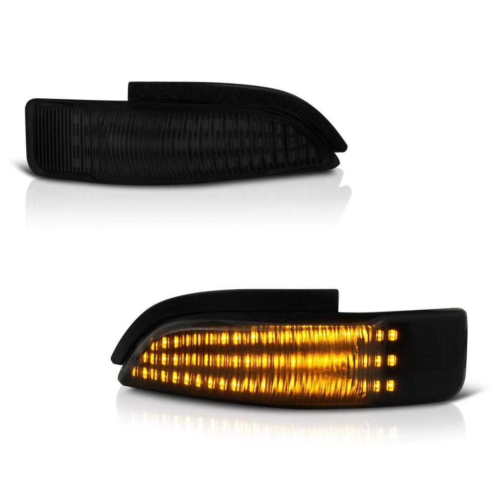 [Sequential Turn Signal] Vipmotoz Smoke Lens Full Led Amber Side Marker Light Lamp Assembly Replacement Pair For Toyota Corolla 