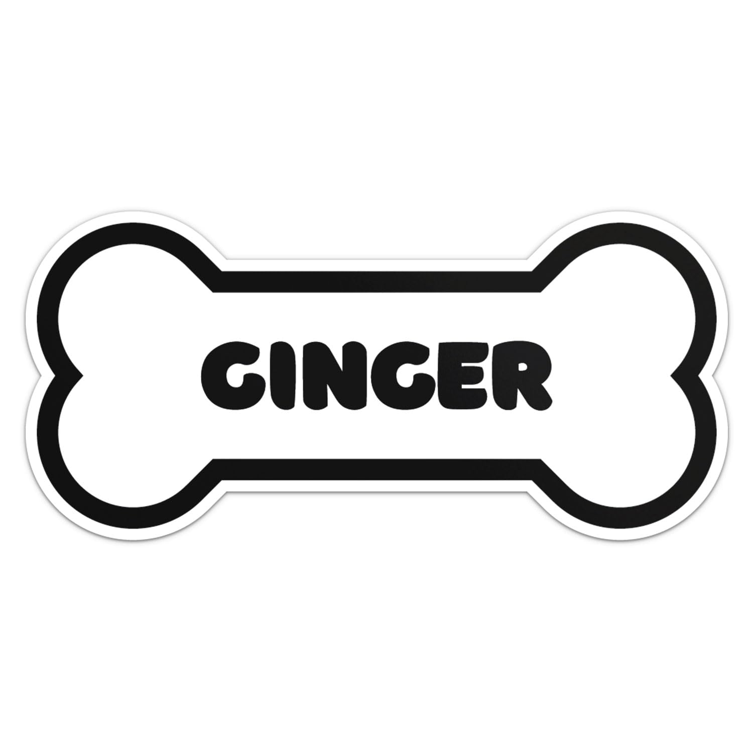 Ginger Dog Name Sticker - Waterproof Vinyl Decal For Car Bumper, Laptop, Water Bottle, Wall, And Window, Size - 5'' Longer Side