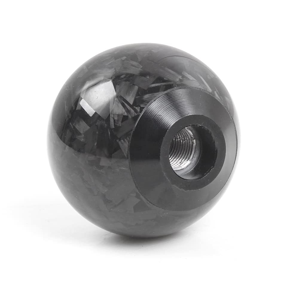 Forged Carbon Fiber Shift Knob Spherical Type Unique Designed For Most Manual Car Universal Gear Shifter With 3 Adapters (Carbon