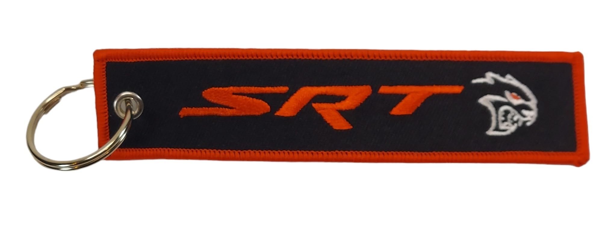 Detroit Shirt Company Dodge Srt Hellcat Redeye Logo Embroidered Keychain 5'' X 1''  Srt Hellcat Redeye Logo Front, Classic Dodge